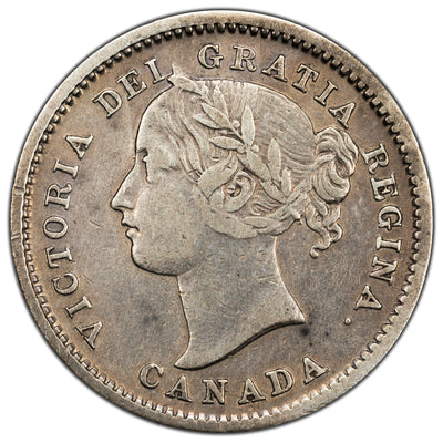 SOLD Canada 1858 10 Cents Dime Silver Coin - First Year of Issue - F-15