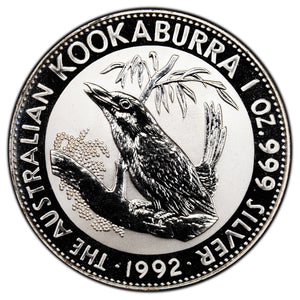 SOLD Australia 1992 $5 1oz .999 Fine Silver Kookaburra - In Capsule