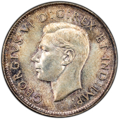 Canada 1945 25 Cents Quarter Silver Coin - MS-62