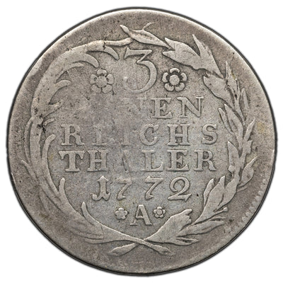 Germany Prussia 1772-A 1/3 Thaler Silver Coin KM #303