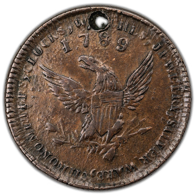 SOLD United States New York 1789 Thick Planchet Plain Edge Mott Token Breen-1020 - Holed