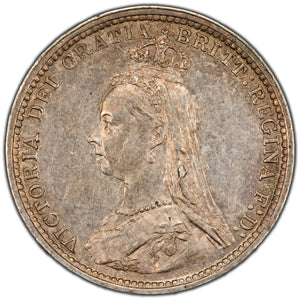 Great Britain 1887 3d Threepence Silver Coin - XF