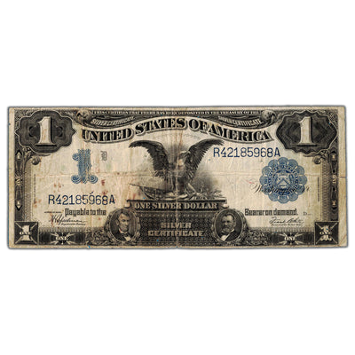 SOLD United States 1899 $1 Silver Certificate Note "Black Eagle" - Circulated (many holes)