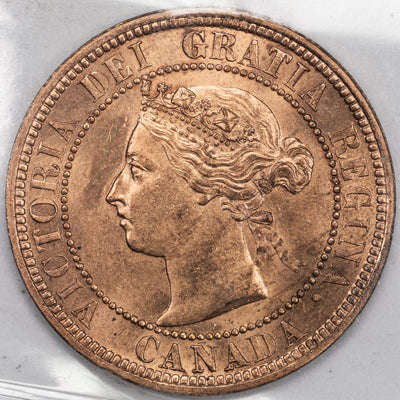 SOLD Canada 1887 1 Large Cent Coin - ICCS MS-64 Red