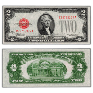SOLD United States 1928-D Red Seal $2 Two Dollars Note Fr #1505 - UNC