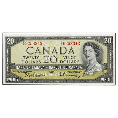 SOLD $20 1954 Bank of Canada Note Beattie-Rasminsky P/E Prefix BC-41b - Ch UNC