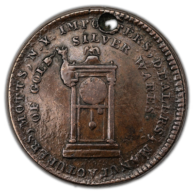 SOLD United States New York 1789 Thick Planchet Plain Edge Mott Token Breen-1020 - Holed