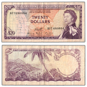 SOLD East Caribbean States 1965 $20 Twenty Dollars Note P #15g - Circulated