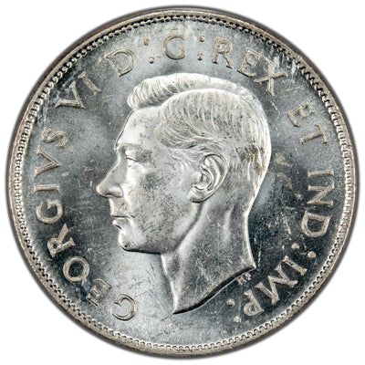 Canada 1943 Near 3 50 Cents Half Dollar Silver Coin - ICCS MS-63