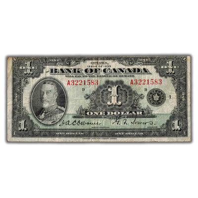 $1 1935 Bank of Canada Note English Text Series A BC-1 - Trimmed