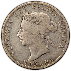 SOLD Canada 1888 Wide 8 25 Cents Quarter Silver Coin - Very Good