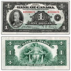 $1 1935 Bank of Canada Note English Text Letter 'A' BC-1 - EF
