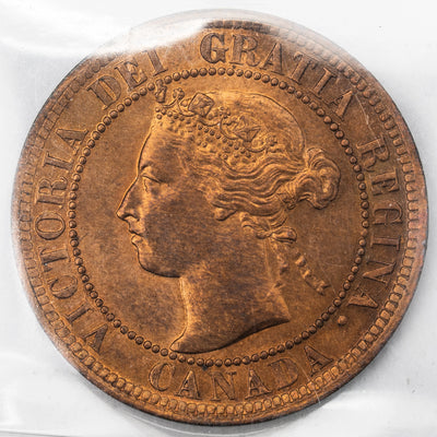 SOLD Canada 1900-H 1 Large Cent Coin - ICCS MS-66 Red