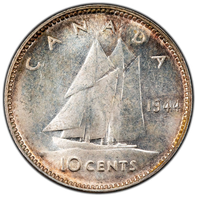 Canada 1944 10 Cents Dime Silver Coin - Choice Uncirculated