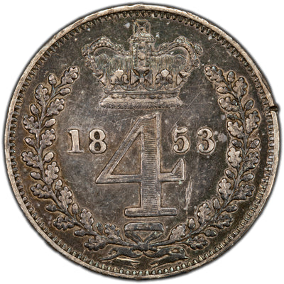 Great Britain 1853 Maundy 4d Fourpence Silver Coin