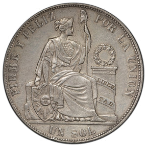 SOLD Peru 1885 1 Sol Silver Coin KM #196.22