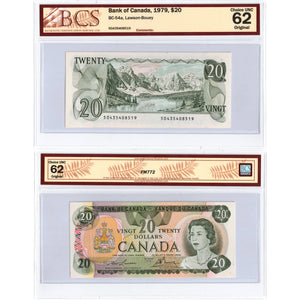 SOLD $20 1979 Bank of Canada Note Lawson-Bouey BC-54a - BCS Ch UNC-62