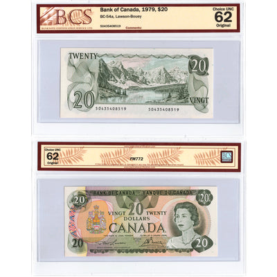 SOLD $20 1979 Bank of Canada Note Lawson-Bouey BC-54a - BCS Ch UNC-62