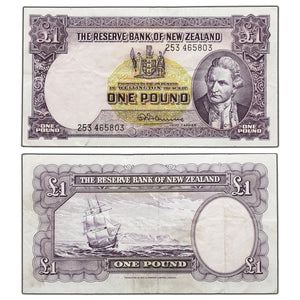 SOLD New Zealand ND (1960-67) 1 One Pound Note P #159d - VF