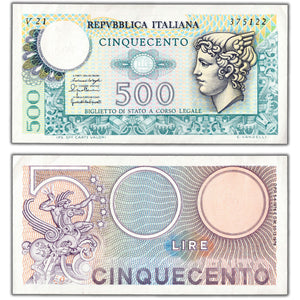SOLD Italy 1976 500 Lire Note P #95 - About AU