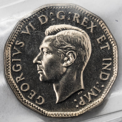 SOLD Canada Specimen 1947 Maple Leaf 5 Cents Nickel Coin - ICCS SP-66