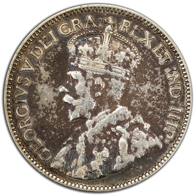 Canada 1914 25 Cents Quarter Silver Coin - F-15