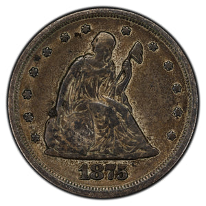 SOLD United States 1875-S 20 Twenty Cents Seated Liberty Silver Coin