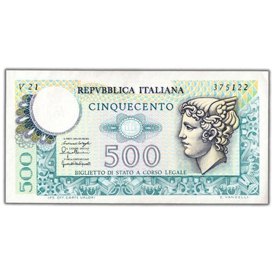 SOLD Italy 1976 500 Lire Note P #95 - About AU