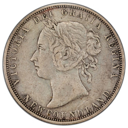 Newfoundland 1882-H 50 Cents Silver Coin - VF-30