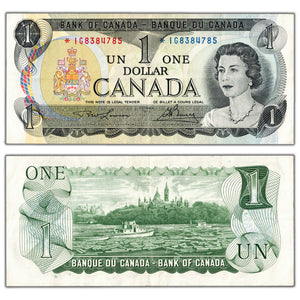 SOLD $1 1973 Bank of Canada Note *GU Replacement Note BC-46aA - VF/EF
