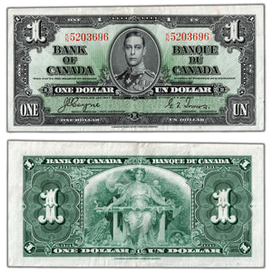 SOLD $1 1937 Bank of Canada Note Coyne-Towers K/N Prefix BC-21d - EF