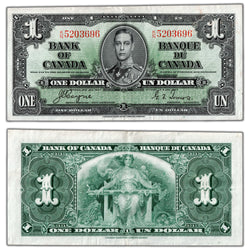 $1 1937 Bank of Canada Note Coyne-Towers K/N Prefix BC-21d - EF