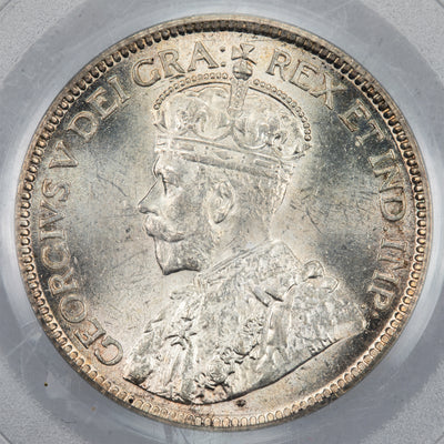 SOLD Newfoundland 1917-c 25 Cents Silver Coin - PCGS MS-64