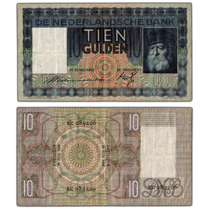 SOLD Netherlands 1936 10 Gulden Note P #49 - Circulated
