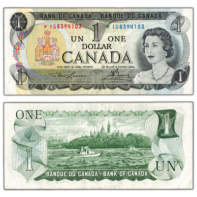 $1 1973 Bank of Canada Note *IG Replacement Note BC-46aA - VF/EF