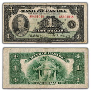 SOLD $1 1935 Bank of Canada Note English Text Series A BC-1 - Fine