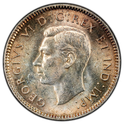 Canada 1947 10 Cents Dime Silver Coin - Uncirculated +