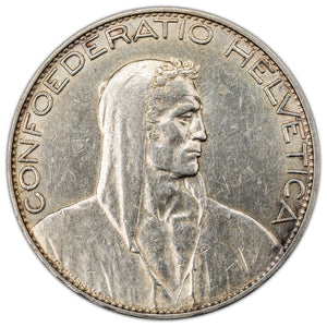 SOLD Switzerland 1926-B 5 Francs Silver Coin KM #38