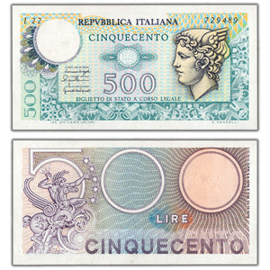 SOLD Italy 1976 500 Lire Note P #95 - Choice Uncirculated