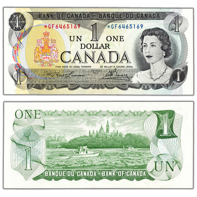 $1 1973 Bank of Canada Note *GF Replacement Note BC-46aA - Choice UNC
