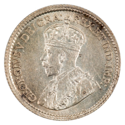 Canada 1914 5 Cents Silver Coin - ICCS AU-55