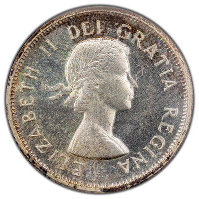 Canada 1957 25 Cents Quarter Proof-Like Silver Coin - ICCS PL-65