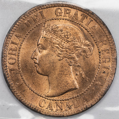SOLD Canada 1896 1 Large Cent Coin - ICCS MS-65 Red
