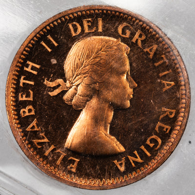 SOLD Canada 1954 SF 1 Cent Coin - ICCS Proof-Like PL-65 Cameo