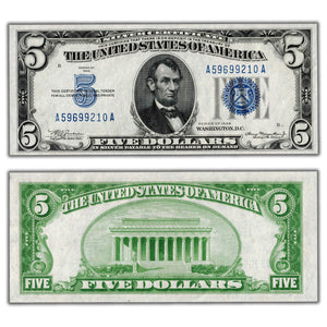 SOLD United States 1934 $5 Five Dollars Silver Certificate Note Fr #1650 - UNC