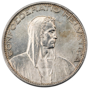 SOLD Switzerland 1925-B 5 Francs Silver Coin KM #38 - Whizzed