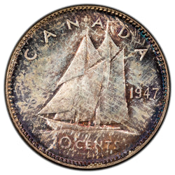 SOLD Canada 1947 10 Cents Dime Silver Coin - Choice Uncirculated