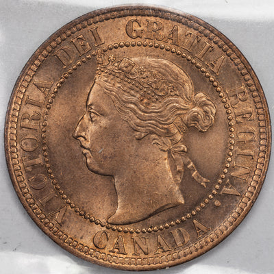 SOLD Canada 1898-H 1 Large Cent Coin - ICCS MS-65 Red