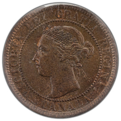 Canada 1901 1 Large Cent Coin - ICCS MS-63 Red & Brown