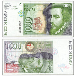 Spain 1992 1000 Pesetas Note P #163 - EF